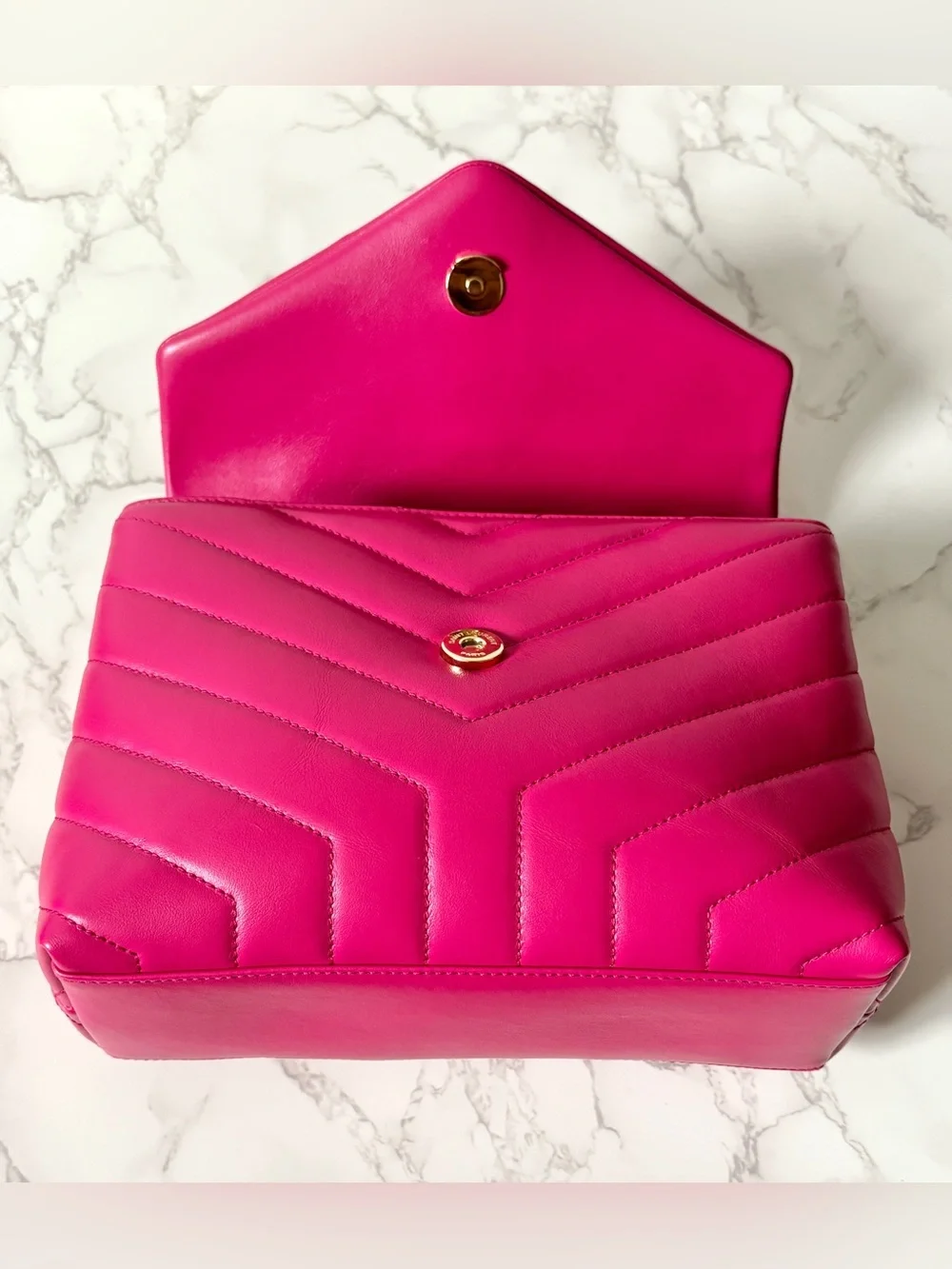 RARE Saint Laurent YSL Small Loulou Pink Fuchsia Shoulder Bag